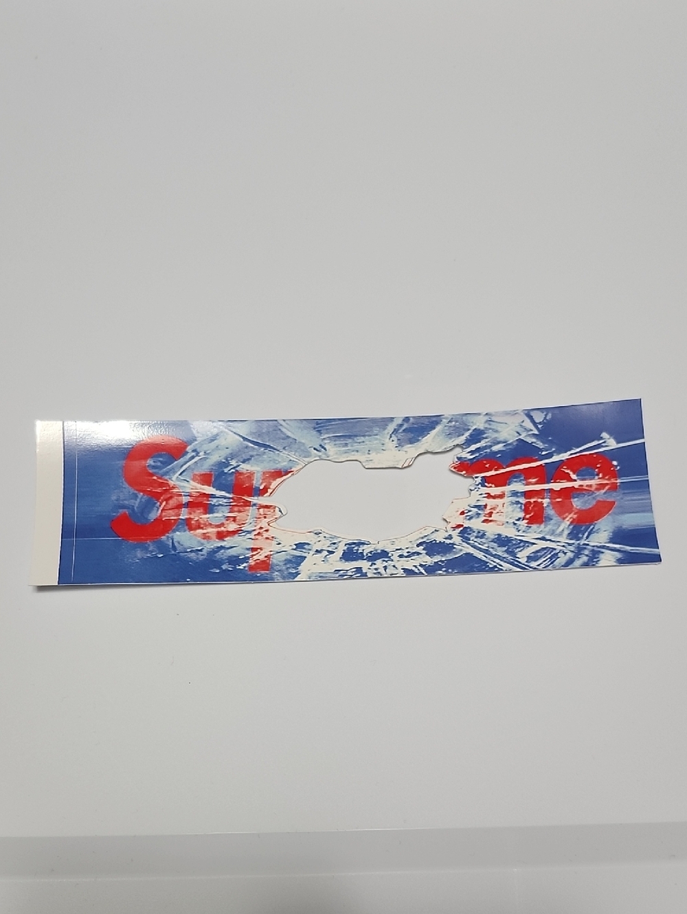 Supreme Blue and Red Broken Glass Logo Sticker